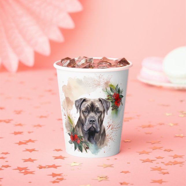 Gobelets En Papier Cane Corso Christmas Wreath Festive Pup (Insitu)
