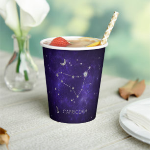 Gobelets En Papier Capricorne de violet zodiaque Horoscope astrolog