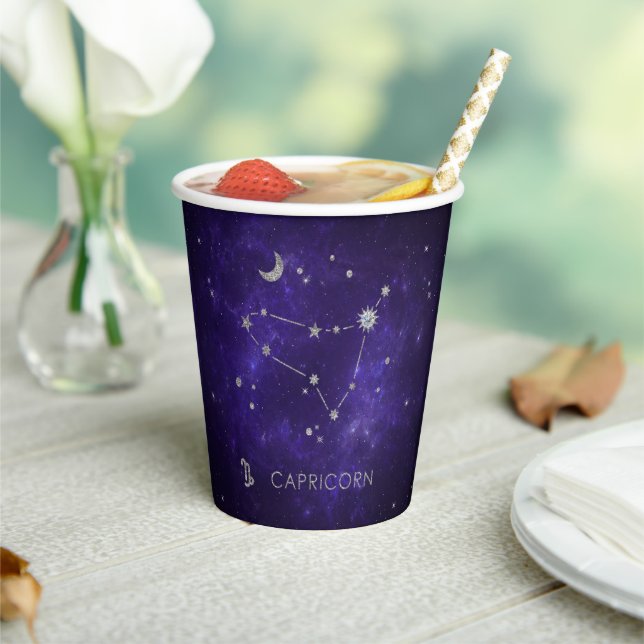 Gobelets En Papier Capricorne de violet zodiaque | Horoscope astrolog (Insitu)