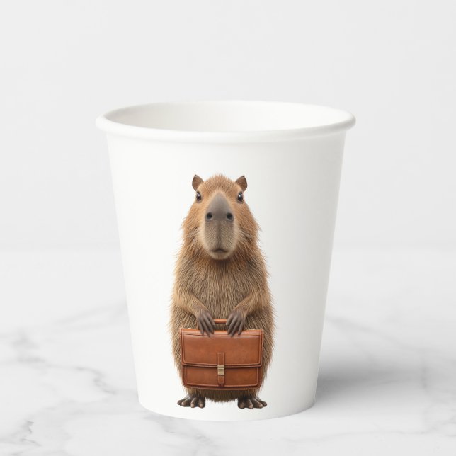Gobelets En Papier Capybara d'affaires avec Porte-documents (Recto)