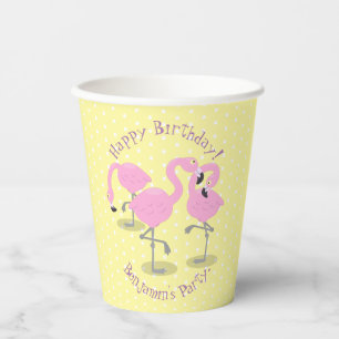 Gobelets En Papier Caricature en trio flamand rose mou