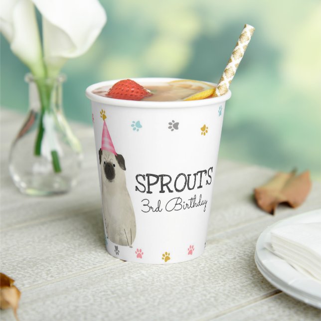 Gobelets En Papier Carlin Lets Pawty Chien Anniversaire Fête Coupe de (Insitu)