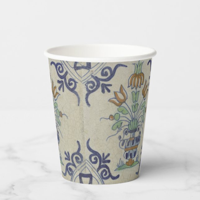 Gobelets En Papier Carrelage Delft Antique Pot de Fleur Céramique (Verso)