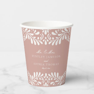 Gobelets En Papier Carrelage Talavera rose Espagne Mariage Fiesta