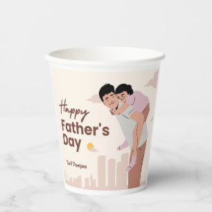 Gobelets En Papier Carte postale Fête du Père - Moment d’amour pour p