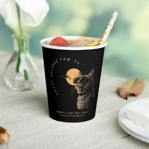 Gobelets En Papier Cat 2024 Total Solaire Eclipse Viewing Party Invi