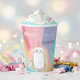 Gobelets En Papier Caticorn Meow-Gical Birthday Girl