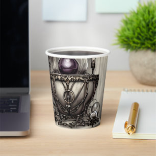 Gobelets En Papier Cauldron argenté orné avec balle en cristal violet