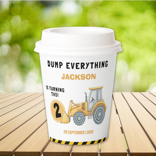 Gobelets En Papier "Caution: Party Ahead! Construction Birthday  (Créateur téléchargé)