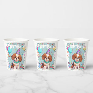 Gobelets En Papier Cavalier King Charles Pastel C'est mon anniversair