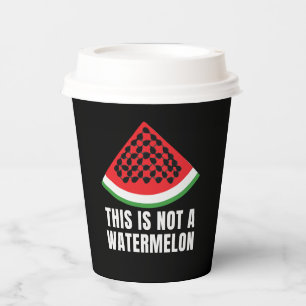 Gobelets En Papier Ce n'est pas une pastèque - Palestinien keffiyeh