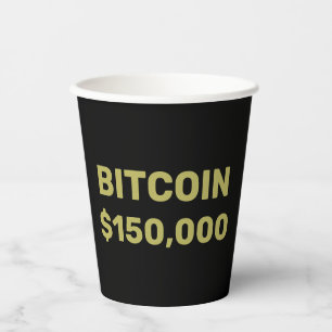 Gobelets En Papier Célébration de Bitcoin à 150000