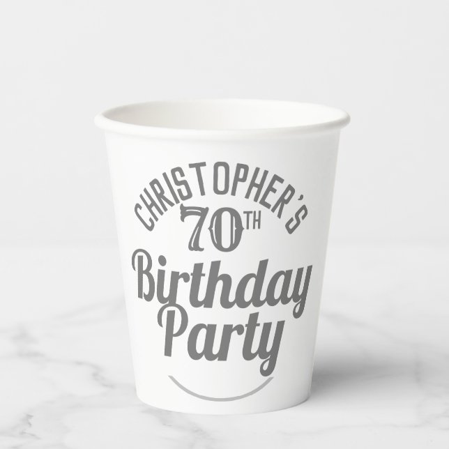 Gobelets En Papier Célébration des tasses à papier de 70e anniversair (Recto)