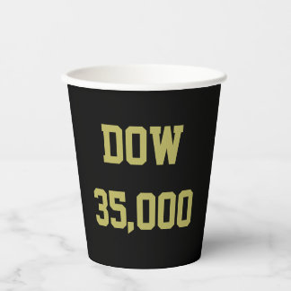 Gobelets En Papier Célébration du marché Stock Dow 35000