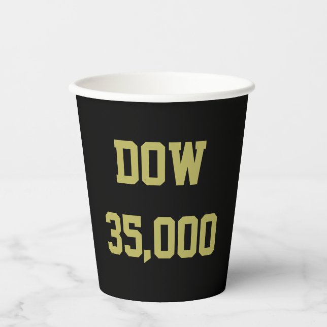 Gobelets En Papier Célébration du marché Stock Dow 35000 (Recto)