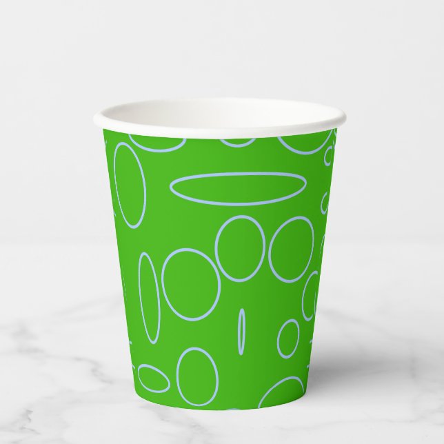 Gobelets En Papier Cercles et boucles cool sur la coupe de papier ver (Recto)