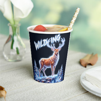 Gobelets En Papier Cerf de Noël Stag Deer Winter Wonderland