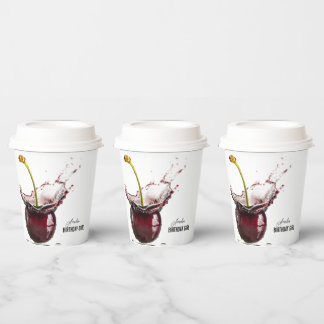 Gobelets En Papier Cerisier foncé personnalisé