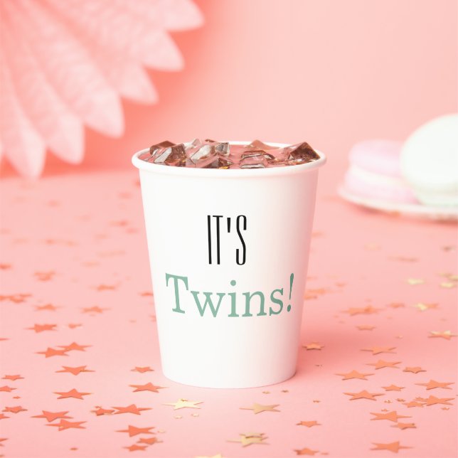 Gobelets En Papier C'est Twins ! Coupes de papier baby shower (Insitu)