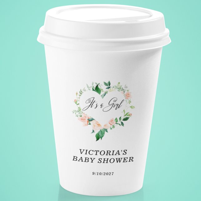Gobelets En Papier C'est un Baby shower rose vif (Créateur téléchargé)