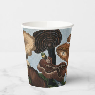 Gobelets en papier champignons botaniques
