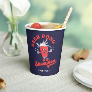 Gobelets En Papier Champion de la bière Pong Drôle Boire Game Coupes 