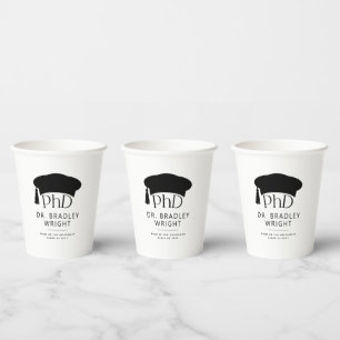 Gobelets En Papier Chapeau de doctorat personnalisé pour la remise de