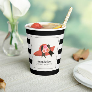 Gobelets En Papier Chapeau Rouge de Style Derby Rose Lavage de Mariée
