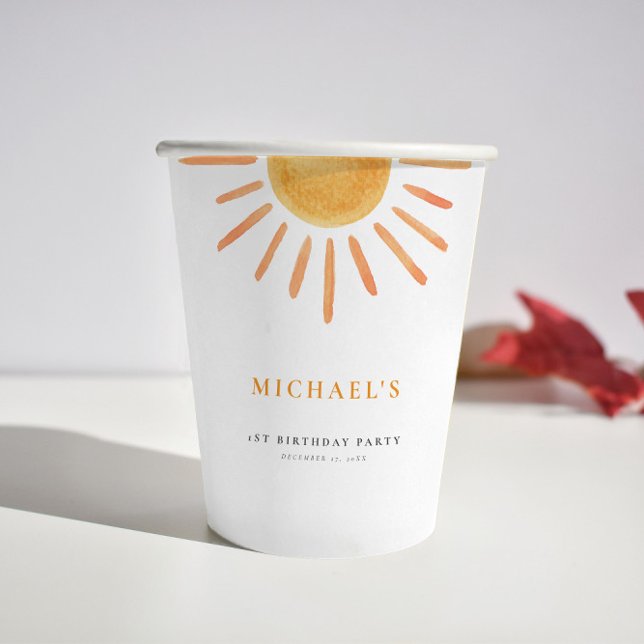 Gobelets En Papier Charmant Sunshine Coupes d'Anniversaire N'Importe  (Créateur téléchargé)