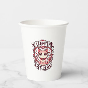 Gobelets En Papier Chat de la Saint-Valentin Dessin drôle pour amateu