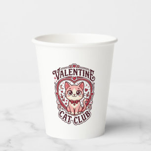 Gobelets En Papier Chat de la Saint-Valentin Dessin drôle pour amateu