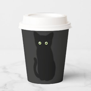 Gobelets En Papier Chat noir, chaton mignon, plaisir spottaculaire