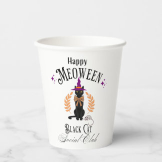 Gobelets En Papier Chat noir mignon Halloween Social Club Coupe en pa