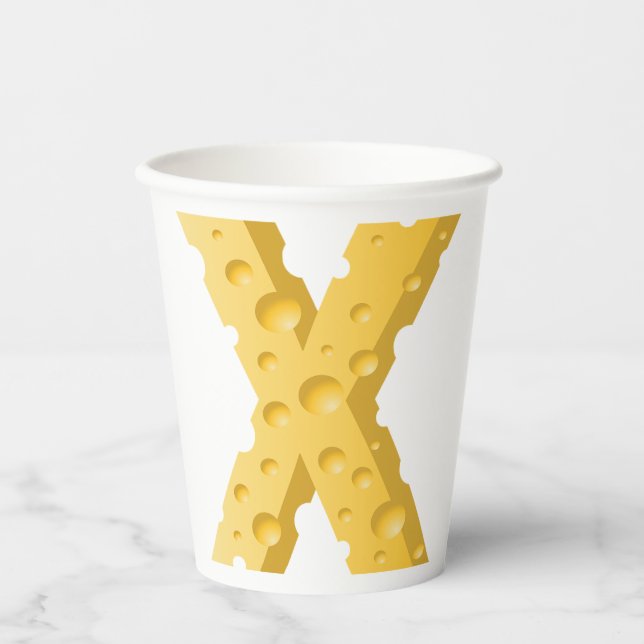 Gobelets En Papier Cheese Letter X Typography (Recto)