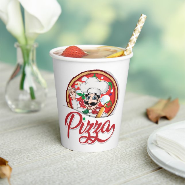 Gobelets En Papier Chef pizza italienne (Insitu)