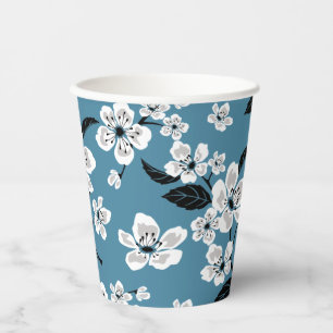 GOBELETS EN PAPIER CHERRY BLOSSOM - SAKURA (BLEU FUMEUR)