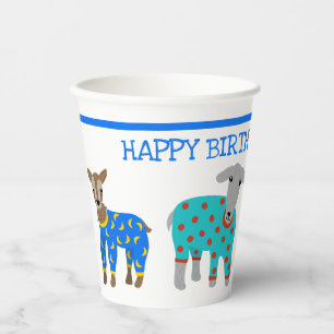 Gobelets En Papier Chèvres en pyjama Parti pour bois d'oeuvre pour e