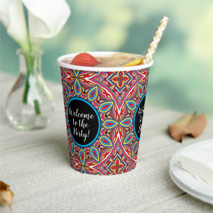 Gobelets En Papier Chic Custom Star Mosaic Kaleidoscope Art Motif