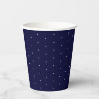 Chic élégant marine foncé et pois blancs minuscule