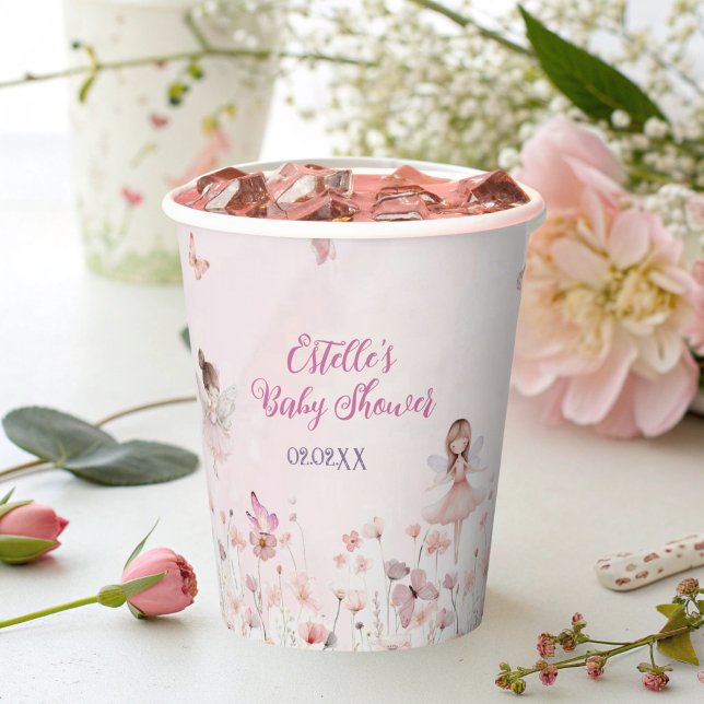 Gobelets En Papier Chic Fairy Princess Garden Baby showers tasses (Créateur téléchargé)