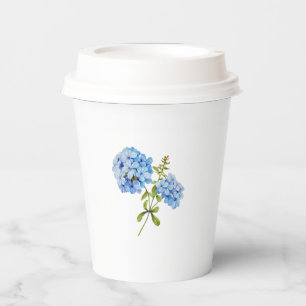 Gobelets En Papier Chic Floral Blue Hydrangea Mariage d'événement