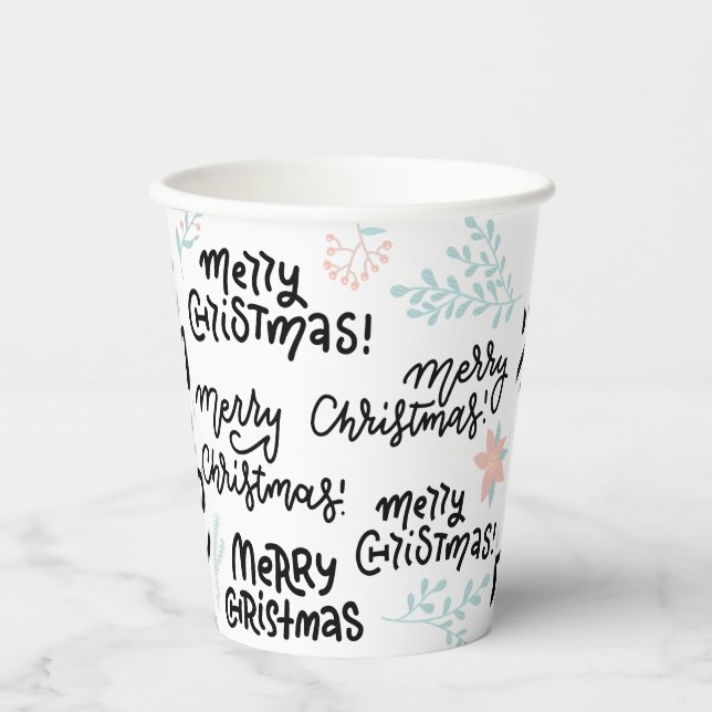 Gobelets En Papier Chic Merry Christmas Party Theme Custom Paper Cup (Recto)