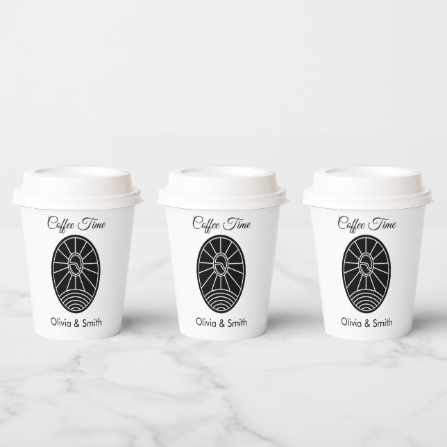 Gobelets En Papier Chic White & Black Stylish Winter Event Paper Cup (Multi)