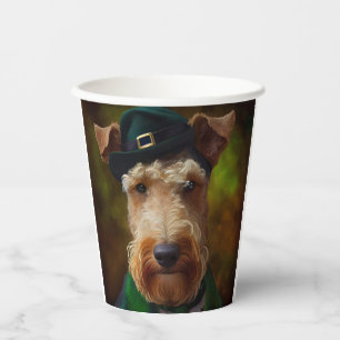 Gobelets En Papier chien airedale à la St. Patrick's Day