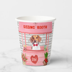 Gobelets En Papier Chien beagle Valentine's Day Kissing Booth