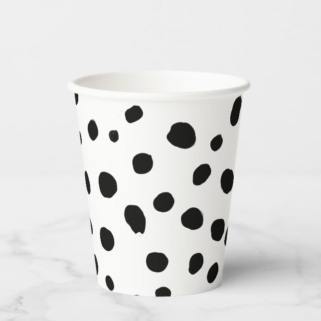 Gobelets En Papier Chien Black Spot Dalmatie Anniversaire (Recto)