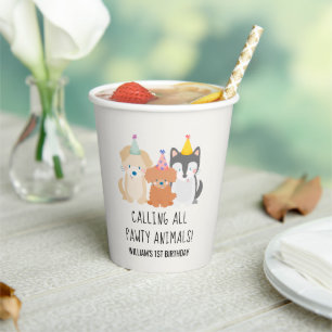 Gobelets En Papier Chien Chien Chien Chien Pawty Animaux Anniversaire