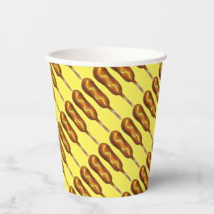 Gobelets En Papier Chien de Corail Chaud Corndog Moutard Jaune Nourri