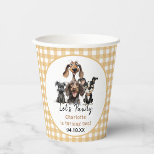 Gobelets En Papier Chien Faisons Pawty Anniversaire