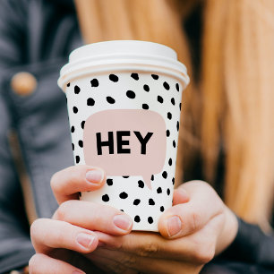 Gobelets En Papier Chiffres noirs modernes et Conversation de bulles